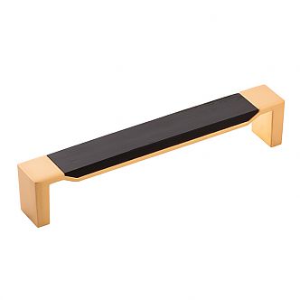 Belwith Keeler Fuse 6-5/16" (160mm) Center-to-Center Cabinet Pull (Brushed Golden Brass/Black Wood)