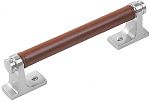 Belwith-Keeler Reserve 5-1/16" (129mm) Center-to-Center Cabinet Pull (Satin Nickel with Brown Leather)
