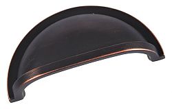 Hickory Hardware Williamsburg 3" (76mm) Center-to-Center Cabinet Cup Pull (Vintage Bronze)