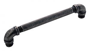 Hickory Hardware Pipeline 6-5/16" (160mm) Center-to-Center Cabinet Pull (Black Nickel Vibed)