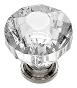 Hickory Hardware Crystal Palace 1-1/4" (32mm) Cabinet Knob (Crysacrylic/Bright Nickel)