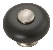 Hickory Hardware Tranquility 1-1/4" (32mm) Cabinet Knob (Satin Nickel/Black)
