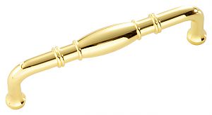 Hickory Hardware Williamsburg 3-3/4" (96mm) Center-to-Center Cabinet Pull (Polished Brass)