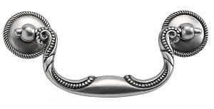 Hickory Hardware Manor House 3-1/2" (89mm) Center-to-Center Cabinet Bail Pull (Silver Stone)