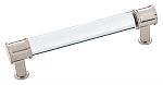 Hickory Hardware Midway 5" (128mm) Center-to-Center Cabinet Pull (Crysacrylic/Satin Nickel)