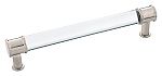 Hickory Hardware Midway 6-5/16" (160mm) Center-to-Center Cabinet Pull (Crysacrylic/Satin Nickel)
