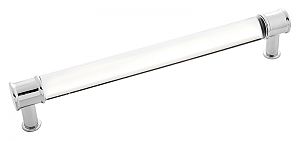 Hickory Hardware Midway 7-9/16" (192mm) Center-to-Center Cabinet Pull (Crysacrylic/Chrome)