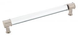 Hickory Hardware Midway 7-9/16" (192mm) Center-to-Center Cabinet Pull (Crysacrylic/Satin Nickel)