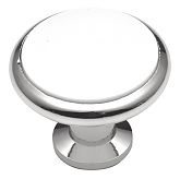 Hickory Hardware Eclipse 1-3/8" (35mm) Cabinet Knob (Chrome/White)