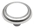 Hickory Hardware Tranquility 1-1/4" (32mm) Cabinet Knob (Polished Chrome/White)