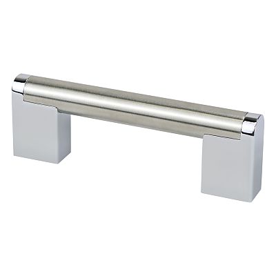 Berenson Studio Remix 3-3/4" (96mm) Center-to-Center Pull (Brushed Nickel/Polished Chrome)
