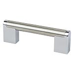 Berenson Studio Remix 3-3/4" (96mm) Center-to-Center Pull (Brushed Nickel/Polished Chrome)