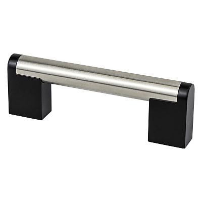 Berenson Studio Remix 3-3/4" (96mm) Center-to-Center Pull (Brushed Nickel/Matte Black)