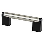 Berenson Studio Remix 3-3/4" (96mm) Center-to-Center Pull (Brushed Nickel/Matte Black)