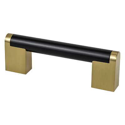 Berenson Studio Remix 3-3/4" (96mm) Center-to-Center Pull (Matte Black/Modern Brushed Gold)