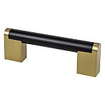 Berenson Studio Remix 3-3/4" (96mm) Center-to-Center Pull (Matte Black/Modern Brushed Gold)