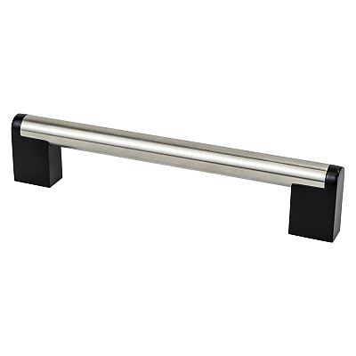 Berenson Studio Remix 6-5/16" (160mm) Center-to-Center Pull (Brushed Nickel/Matte Black)