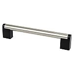 Berenson Studio Remix 6-5/16" (160mm) Center-to-Center Pull (Brushed Nickel/Matte Black)