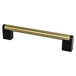 Berenson Studio Remix 6-5/16" (160mm) Center-to-Center Pull (Modern Brushed Gold/Matte Black)