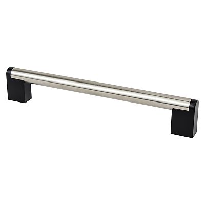Berenson Studio Remix 7-9/16" (192mm) Center-to-Center Pull (Brushed Nickel/Matte Black)