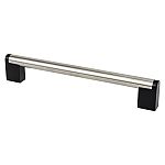 Berenson Studio Remix 7-9/16" (192mm) Center-to-Center Pull (Brushed Nickel/Matte Black)