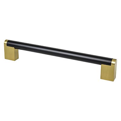 Berenson Studio Remix 7-9/16" (192mm) Center-to-Center Pull (Matte Black/Modern Brushed Gold)