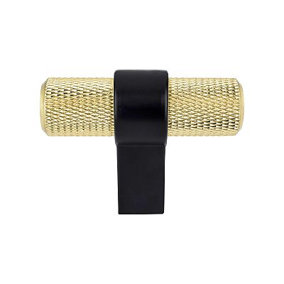 Berenson Radial Reign 2" (51mm) Cabinet Knob (Modern Brushed Gold/Matte Black)