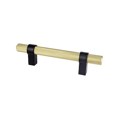 Berenson Radial Reign 3-3/4" (96mm) Center-to-Center Cabinet Pull (Modern Brushed Gold/Matte Black)