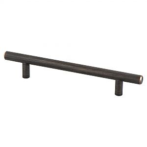 Berenson Tempo 5" (128mm) Center-to-Center Cabinet Bar Pull - 7-3/8" (187mm) Overall Length (Verona Bronze)