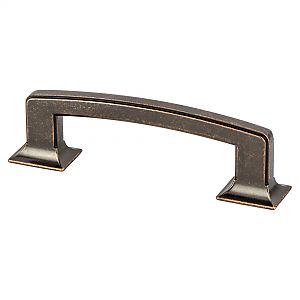 Berenson Hearthstone 3-3/4" (96mm) Center-to-Center Cabinet Pull (Weathered Verona Bronze)