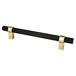 Berenson Radial Reign 6-5/16" (160mm) Center-to-Center Cabinet Pull (Matte Black/Modern Brushed Gold)