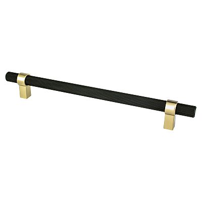 Berenson Radial Reign 8-13/16" (224mm) Center-to-Center Cabinet Pull (Matte Black/Modern Brushed Gold)