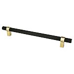 Berenson Radial Reign 8-13/16" (224mm) Center-to-Center Cabinet Pull (Matte Black/Modern Brushed Gold)