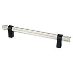 Berenson Radial Reign 6-5/16" (160mm) Center-to-Center Cabinet Pull (Brushed Nickel/Matte Black)