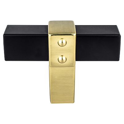 Berenson Rivet Rebel 2" (51mm) Cabinet Knob (Matte Black and Modern Brushed Gold)