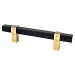 Berenson Rivet Rebel 3-3/4" (96mm) Center-to-Center Cabinet Pull (Matte Black and Modern Brushed Gold)