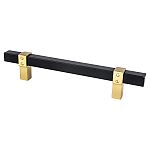 Berenson Rivet Rebel 5" (128mm) Center-to-Center Cabinet Pull (Matte Black and Modern Brushed Gold)