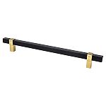 Berenson Rivet Rebel 8-13/16" (224mm) Center-to-Center Cabinet Pull (Matte Black and Modern Brushed Gold)