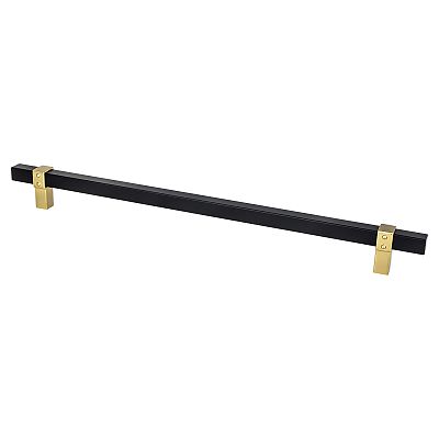 Berenson Rivet Rebel 12" (305mm) Center-to-Center Appliance Pull (Matte Black and Modern Brushed Gold)