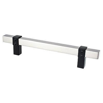 Berenson Rivet Rebel 5" (128mm) Center-to-Center Cabinet Pull (Brushed Nickel and Matte Black)