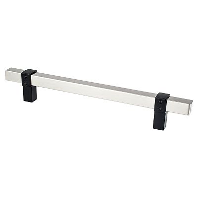 Berenson Rivet Rebel 6-5/16" (160mm) Center-to-Center Cabinet Pull (Brushed Nickel and Matte Black)