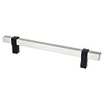 Berenson Rivet Rebel 6-5/16" (160mm) Center-to-Center Cabinet Pull (Brushed Nickel and Matte Black)