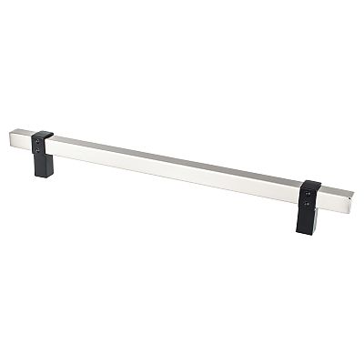 Berenson Rivet Rebel 8-13/16" (224mm) Center-to-Center Cabinet Pull (Brushed Nickel and Matte Black)