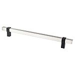 Berenson Rivet Rebel 8-13/16" (224mm) Center-to-Center Cabinet Pull (Brushed Nickel and Matte Black)