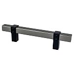 Berenson Rivet Rebel 3-3/4" (96mm) Center-to-Center Cabinet Pull (Slate and Matte Black)