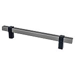 Berenson Rivet Rebel 6-5/16" (160mm) Center-to-Center Cabinet Pull (Slate and Matte Black)