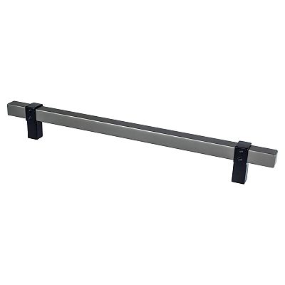 Berenson Rivet Rebel 8-13/16" (224mm) Center-to-Center Cabinet Pull (Slate and Matte Black)
