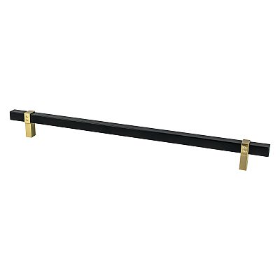 Berenson Rivet Rebel 18" (457mm) Center-to-Center Appliance Pull (Matte Black and Modern Brushed Gold)