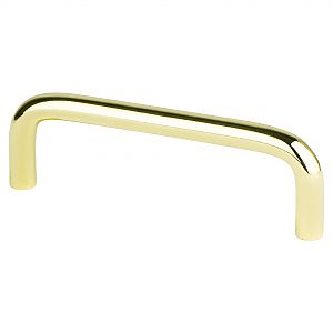 Berenson Zurich 3-1/2" (89mm) Center-to-Center Cabinet Wire Pull (Polished Brass)