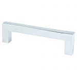 Berenson Advantage Plus 3-3/4" (96mm) Center-to-Center Square Cabinet Pull (Polished Chrome)